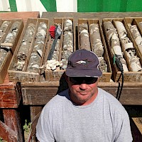 Drill core prepared for logging