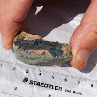 Chalcocite pebble from area of copper oxide mineralization